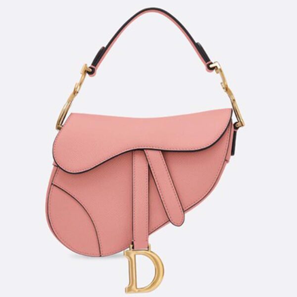 Dior Women Mini Saddle Bags in Calfskin-Pink