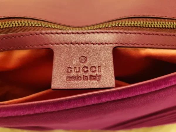 Jlo Gucci GG Petrol Pink Marmont Velvet Bag