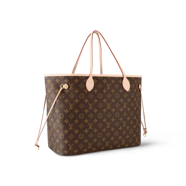 Louis Vuitton Neverfull Monograms 100% Cowhide Leather