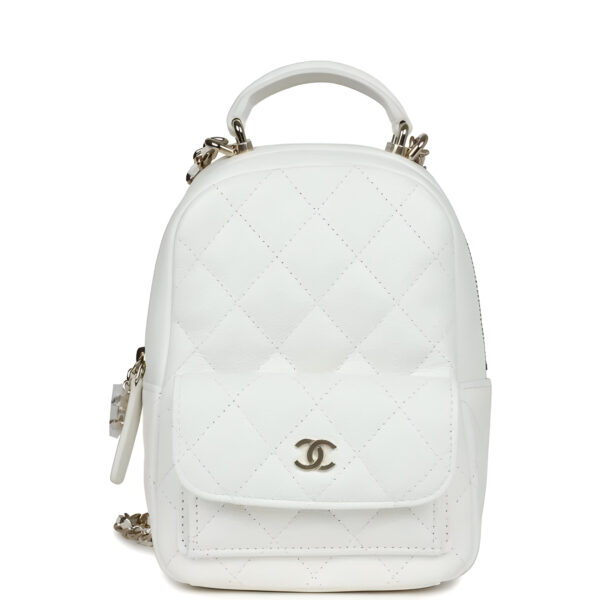 Chanel Mini Phone Holder Backpacks White