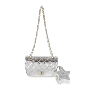 Chanel 24C Silver Mirror Calfskin Star Coin Bag