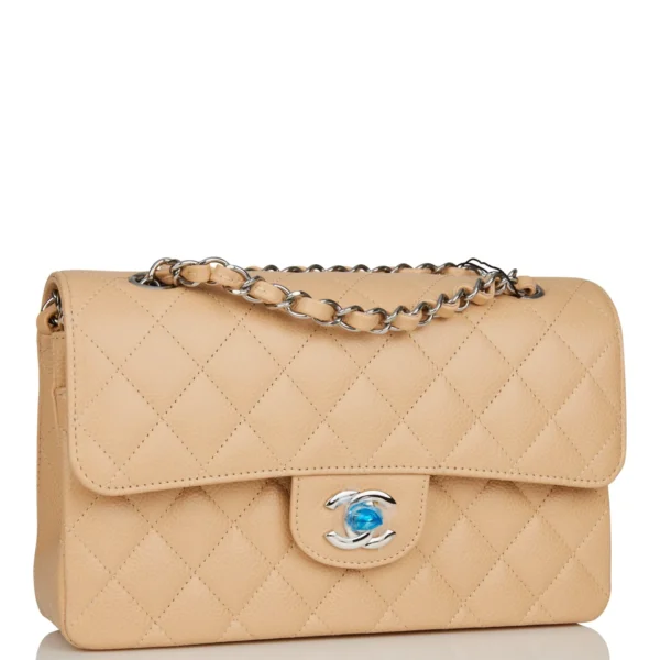 Chanel Small Classic Double Flap Bag Beige