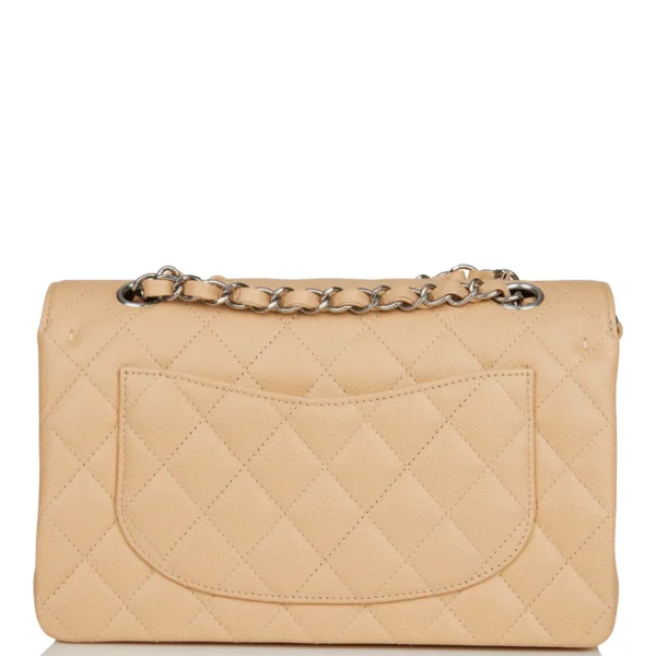 Chanel Small Classic Double Flap Bag Beige back